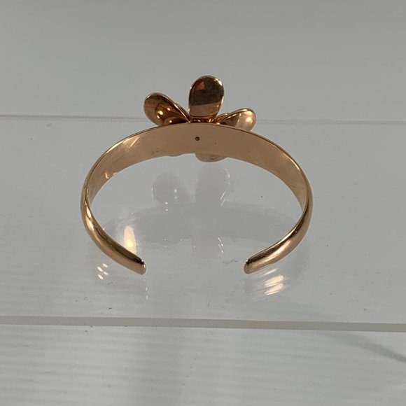 Michael Kors Open Cuff Bracelet Flower Power Rose Gold Stainless Steel - Picture 4 of 8